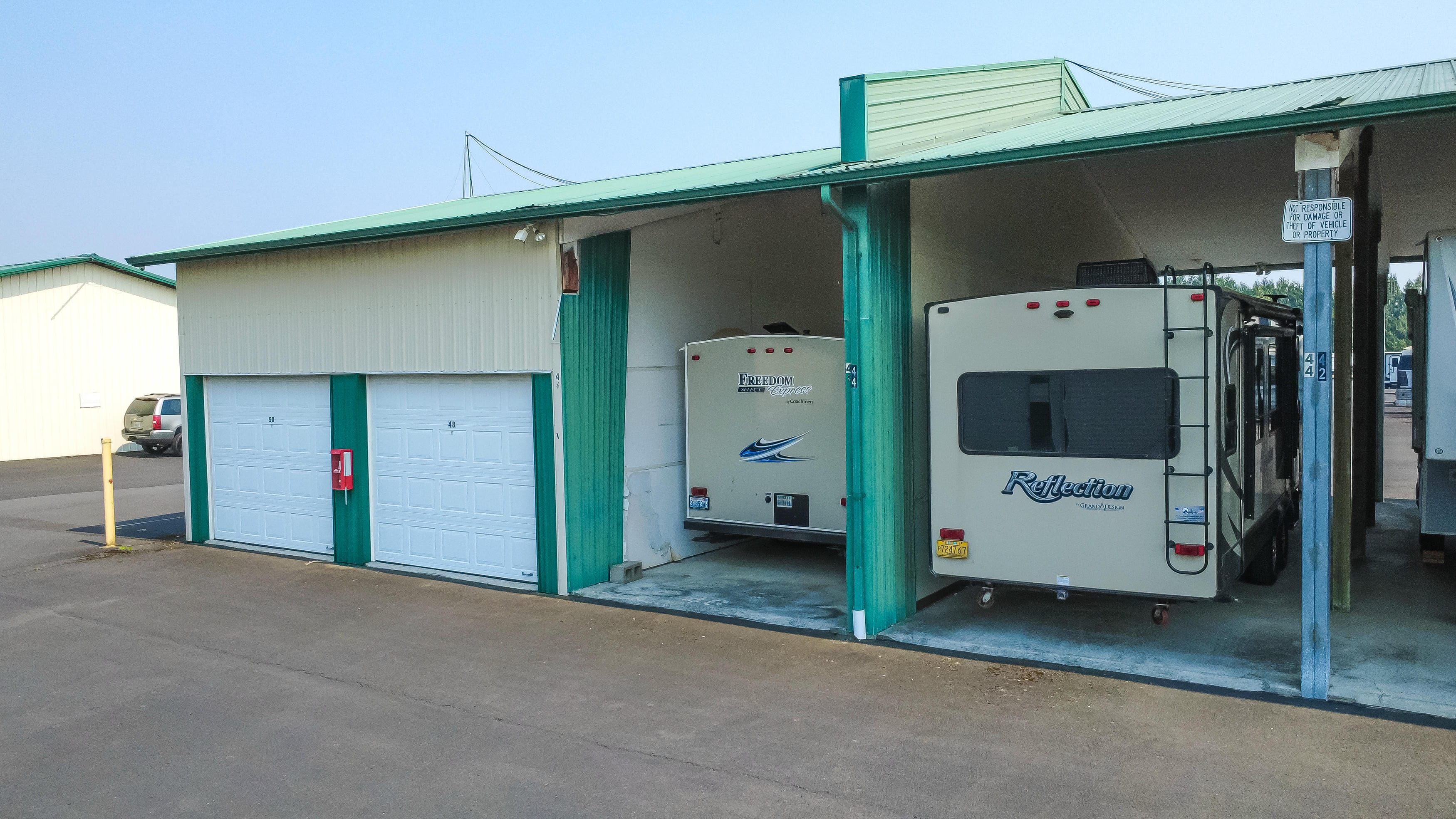 10 by 20 enclosed storage units near RV carports
